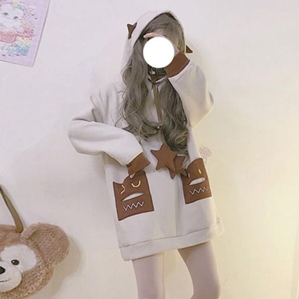 casual dresses kawaii lolita dress girl 2021 autumn winter japanese plus cashmere hoodie loose cute harajuku soft women, Black;gray
casual dresses kawaii lolita dress girl 2021 autumn winter japanese plus cashmere hoodie loose cute harajuku soft women, Black;gray