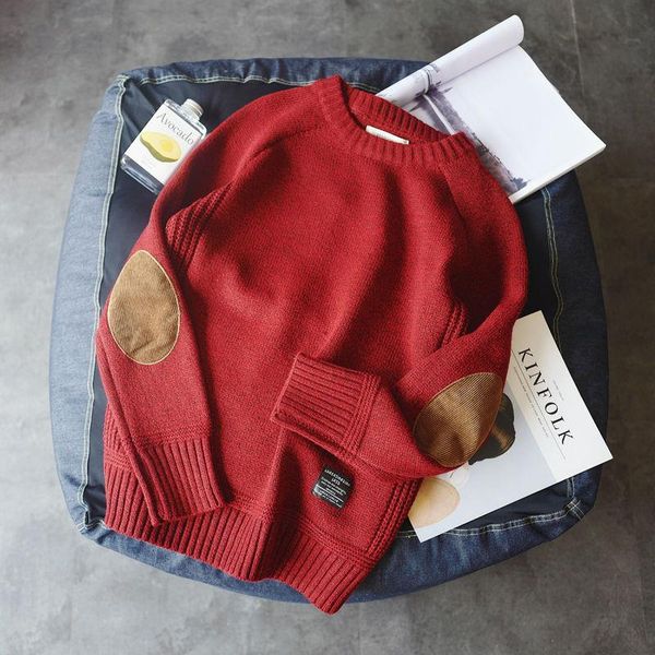 men's sweaters retro pullover sweater men 's college style patch stitching contrast color thick round neck knitwear trendy, White;black
men's sweaters retro pullover sweater men 's college style patch stitching contrast color thick round neck knitwear trendy, White;black