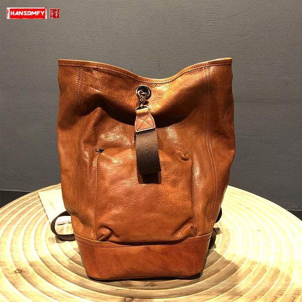 backpack imported vegetable tanned cowhide leather retro bucket backpacks men and women couple bag motorcycle bags tide
backpack imported vegetable tanned cowhide leather retro bucket backpacks men and women couple bag motorcycle bags tide