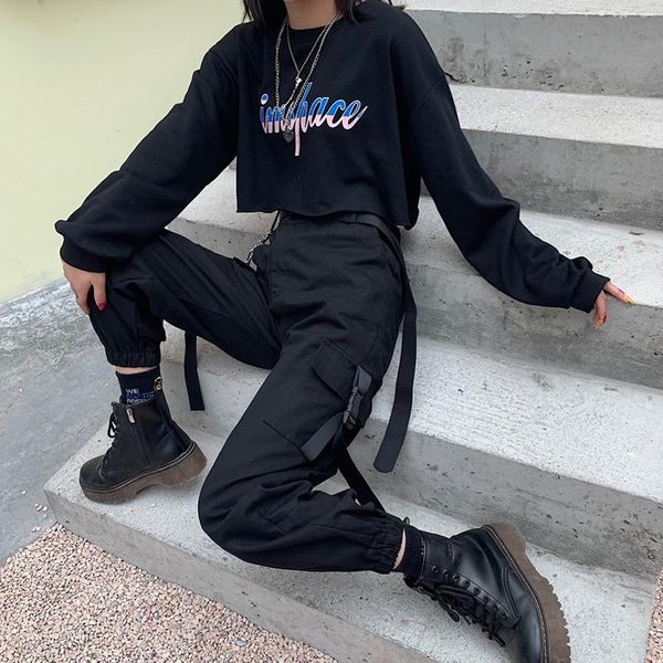 women's pants & capris summer harajuku style high waist belt overalls women loose casual hip hop beam legs harem, Black;white
women's pants & capris summer harajuku style high waist belt overalls women loose casual hip hop beam legs harem, Black;white