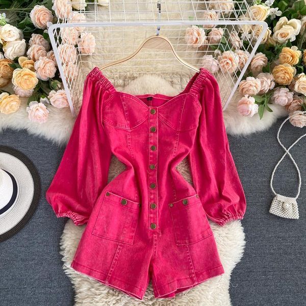 female summer short denim square collar high waistband single-breasted leg shorts jumpsuit y638 i8q1, White;black
female summer short denim square collar high waistband single-breasted leg shorts jumpsuit y638 i8q1, White;black