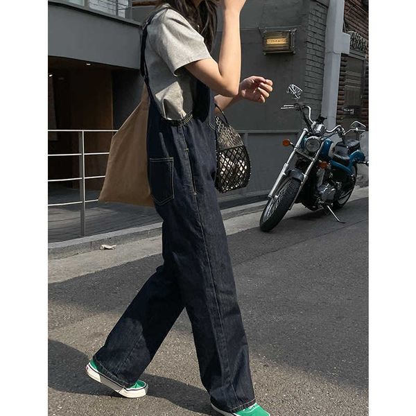 vintage wide leg loose soft silm denim pants women fashion simple all-match overalls elegant temperament strap bottoms 210525, Black;white 
vintage wide leg loose soft silm denim pants women fashion simple all-match overalls elegant temperament strap bottoms 210525, Black;white