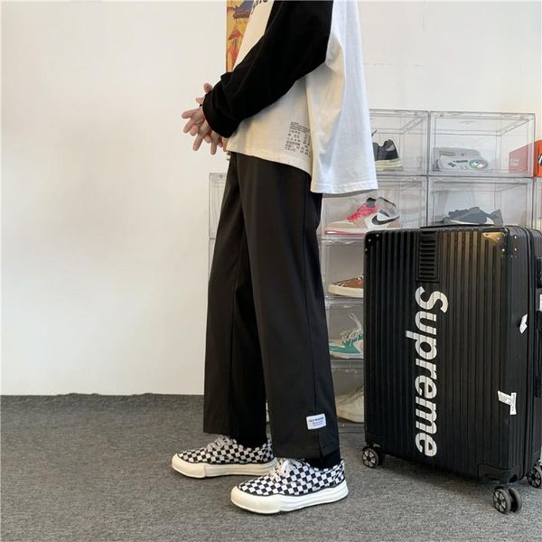 men's pants 2021 summer trendy korean style draping straight trousers versatile ins loose wide leg cropped casual, Black
men's pants 2021 summer trendy korean style draping straight trousers versatile ins loose wide leg cropped casual, Black
