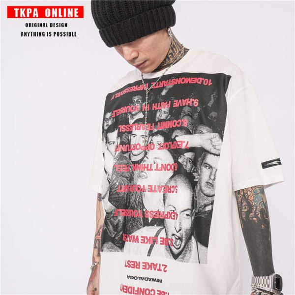 tkpa fashion brand men's personalized printed short sleeve t-shirt dark mourning department worn round neck bottomed men's and wom, White;black
tkpa fashion brand men's personalized printed short sleeve t-shirt dark mourning department worn round neck bottomed men's and wom, White;black