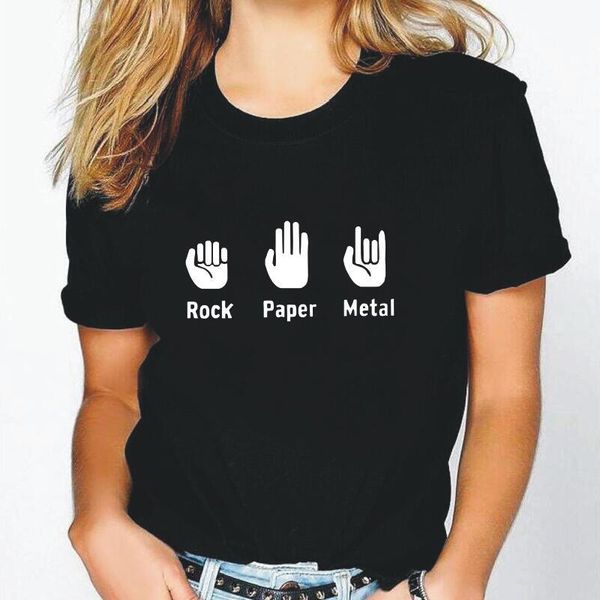 women's t-shirt hipster tee shirt femme summer harajuku t women rock paper metal print tshirt casual cotton camisas de mujer, White
women's t-shirt hipster tee shirt femme summer harajuku t women rock paper metal print tshirt casual cotton camisas de mujer, White
