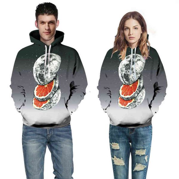men's nnd women's sweatshirts autumn and winter spoof moon digital printing fashion hooded sweater couple large coat, Black
men's nnd women's sweatshirts autumn and winter spoof moon digital printing fashion hooded sweater couple large coat, Black