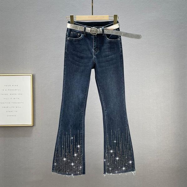 women's jeans trousers 2021 autumn winter cotton elastic drilling wide leg bootcut girls high waist pants, Blue
women's jeans trousers 2021 autumn winter cotton elastic drilling wide leg bootcut girls high waist pants, Blue