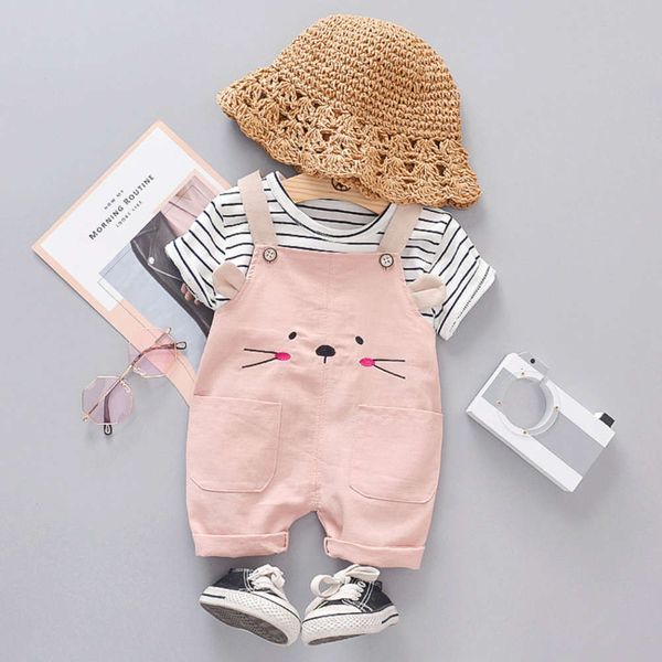 2020 new summer girls' short sleeve striped t-shirt cat suspenders children's suit, Blue
2020 new summer girls' short sleeve striped t-shirt cat suspenders children's suit, Blue