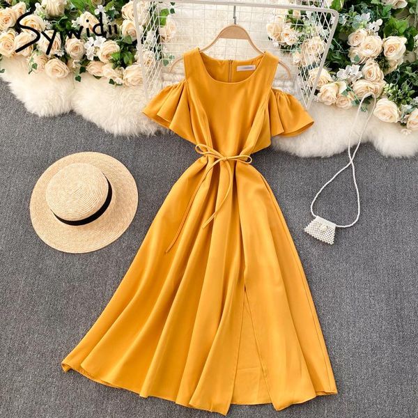 party dresses syiwidii midi for women fashion strapless butterfly sleeve o neck a line 2021 summer dress with belt blue pink, White;black
party dresses syiwidii midi for women fashion strapless butterfly sleeve o neck a line 2021 summer dress with belt blue pink, White;black