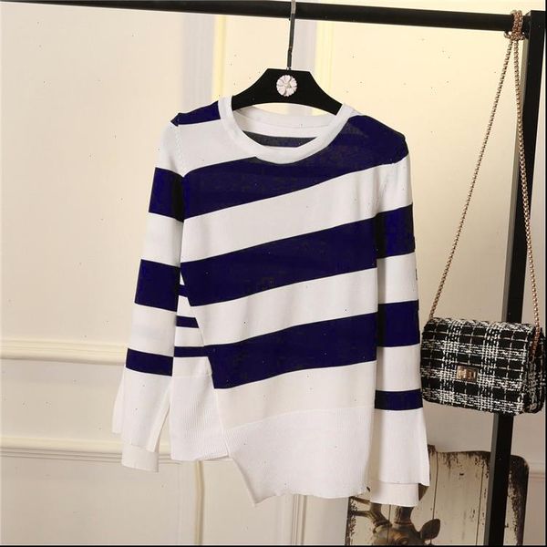irregular hem split sleeve striped sweater women o neck pullover knitted sweaters 2021 autumn and winter casual all match, White;black
irregular hem split sleeve striped sweater women o neck pullover knitted sweaters 2021 autumn and winter casual all match, White;black