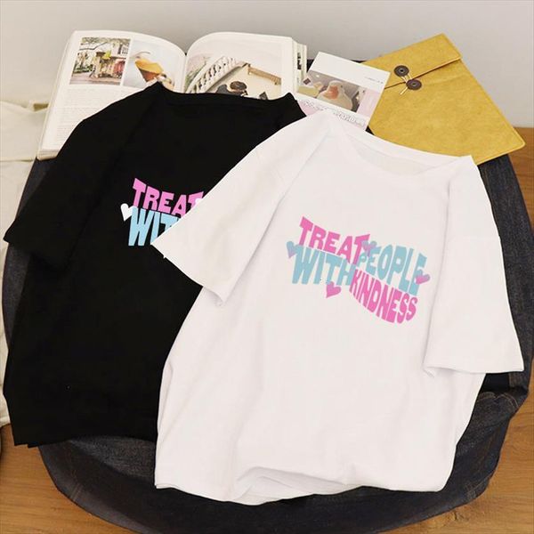 treat people with kindness fun womens t shirt pink vintage letter print harry summer streetwear chic casual harajuku women clothes, White
treat people with kindness fun womens t shirt pink vintage letter print harry summer streetwear chic casual harajuku women clothes, White