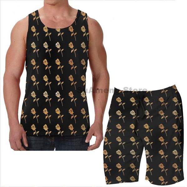 men's tracksuits summer funny print men tank women gold roses pattern on black beach shorts sets fitness vest, Gray
men's tracksuits summer funny print men tank women gold roses pattern on black beach shorts sets fitness vest, Gray