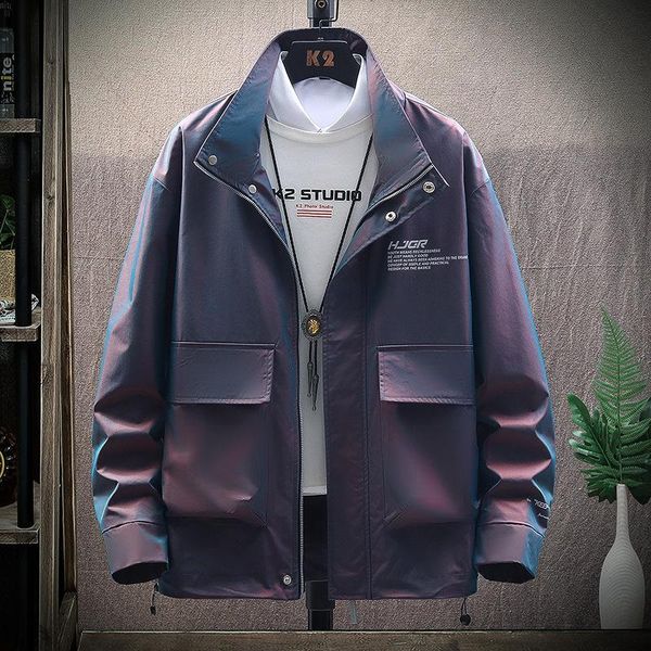 men's jackets 2022 spring autumn mens fashion korean style trendy streetwear reflective jacket long sleeve zipper men windbreaker, Black;brown
men's jackets 2022 spring autumn mens fashion korean style trendy streetwear reflective jacket long sleeve zipper men windbreaker, Black;brown