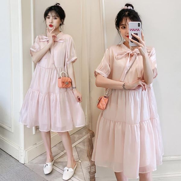 8642# maternity clothes summer short sleeves plain color sweet easy matching loose stylish dress pregnant women mom dress, White
8642# maternity clothes summer short sleeves plain color sweet easy matching loose stylish dress pregnant women mom dress, White