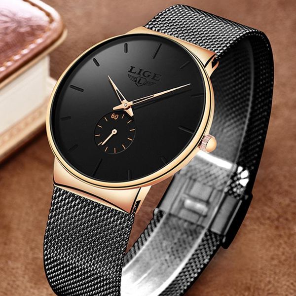 wristwatches lige ultra-thin business quartz watch men's casual mesh steel gold waterproof sport man relogio masculino, Slivery;brown
wristwatches lige ultra-thin business quartz watch men's casual mesh steel gold waterproof sport man relogio masculino, Slivery;brown