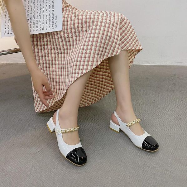 sandals women 2021 square-head chunky-heel ladies office high heels pearl leather shoes mary jane & career, Black 
sandals women 2021 square-head chunky-heel ladies office high heels pearl leather shoes mary jane & career, Black