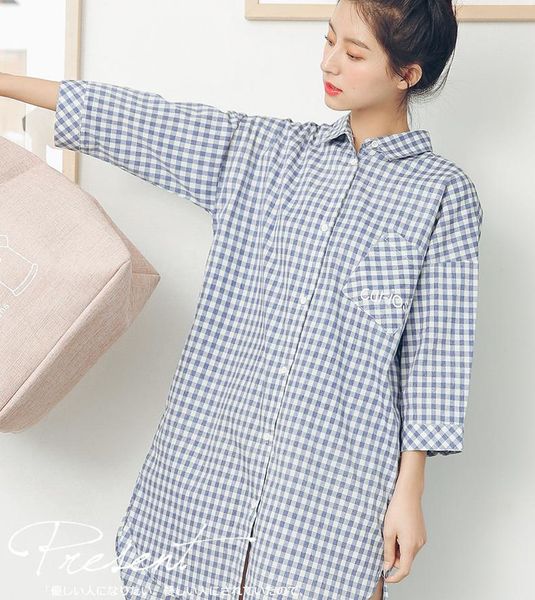 women's sleepwear cotton comfortable pajamas autumn plaid school loose nightgown nightdress nachtkleding vrouwen korean clothes ed50sq, Black;red
women's sleepwear cotton comfortable pajamas autumn plaid school loose nightgown nightdress nachtkleding vrouwen korean clothes ed50sq, Black;red