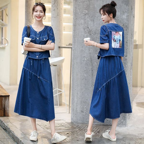 luxury casual dresses shy honey women's 2021 autumn blue drs two-piece half suit denim skirt, Black;gray
luxury casual dresses shy honey women's 2021 autumn blue drs two-piece half suit denim skirt, Black;gray