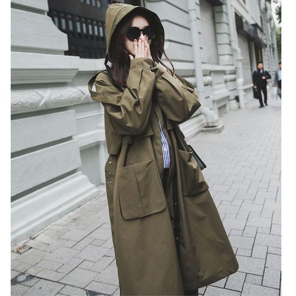 women's trench coats fashion 2021 spring autumn women casual oversized large pockets loose coat chic female windbreaker, Tan;black
women's trench coats fashion 2021 spring autumn women casual oversized large pockets loose coat chic female windbreaker, Tan;black