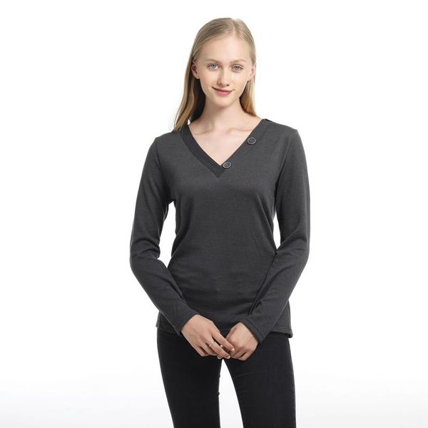 women's t-shirt women fashion v-neck bottoming long sleeve casual femme slim button camisetas verano mujer 2021, White
women's t-shirt women fashion v-neck bottoming long sleeve casual femme slim button camisetas verano mujer 2021, White