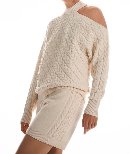 autumn and winter leisure suit fashion strapless neck openwork sweater jacket retro trend sweater loose short street ladies suit, White
autumn and winter leisure suit fashion strapless neck openwork sweater jacket retro trend sweater loose short street ladies suit, White