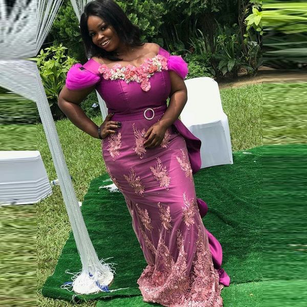fuchsia plus size prom dresses off the shoulder flowers appliques mermaid party gown lace appliqes african women evening dress, Black
fuchsia plus size prom dresses off the shoulder flowers appliques mermaid party gown lace appliqes african women evening dress, Black
