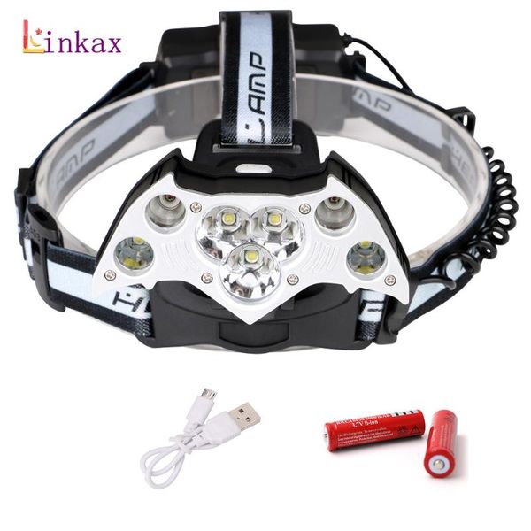 headlamps 5*t6 led +2* xpe headlight usb rechargeable waterproof headlamp white+red head lamp lantern for outdoor
headlamps 5*t6 led +2* xpe headlight usb rechargeable waterproof headlamp white+red head lamp lantern for outdoor