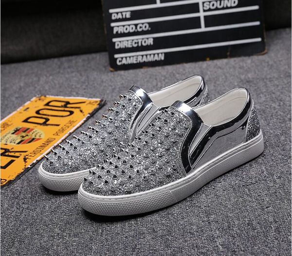 new luxury mens fashion casual shoes gold/black glitter leisure slip on rivets loafers shoes man party weeding dress shoes 44
new luxury mens fashion casual shoes gold/black glitter leisure slip on rivets loafers shoes man party weeding dress shoes 44
