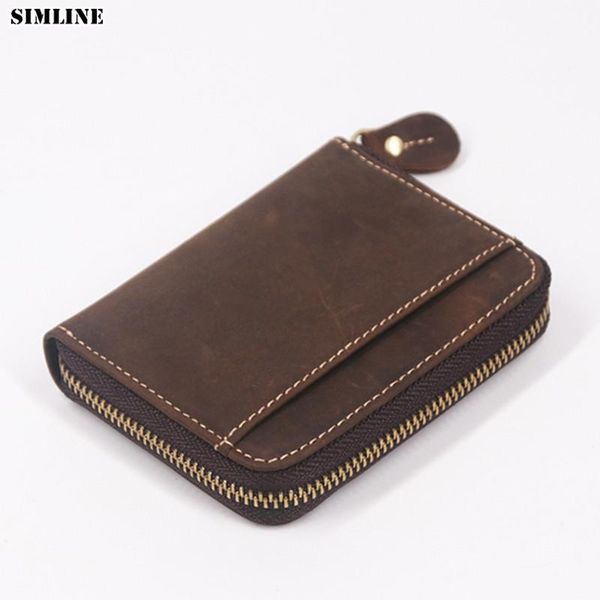 wallets simline genuine leather men wallet men's vintage crazy horse small zipper coin purse pocket card holder carteira, Red;black
wallets simline genuine leather men wallet men's vintage crazy horse small zipper coin purse pocket card holder carteira, Red;black