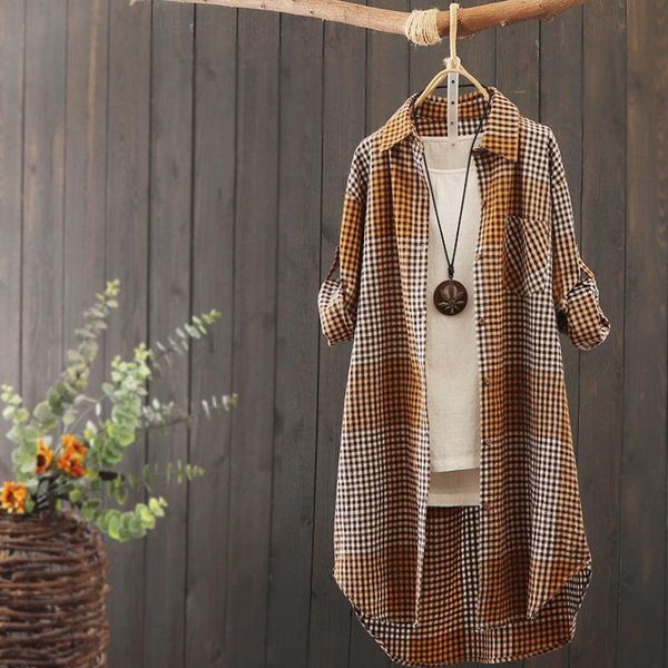 women's jackets women casual plaid blouse jacket long sleeve shirt coat autumn medium cotton loose vintage outerwear female, Black;brown
women's jackets women casual plaid blouse jacket long sleeve shirt coat autumn medium cotton loose vintage outerwear female, Black;brown