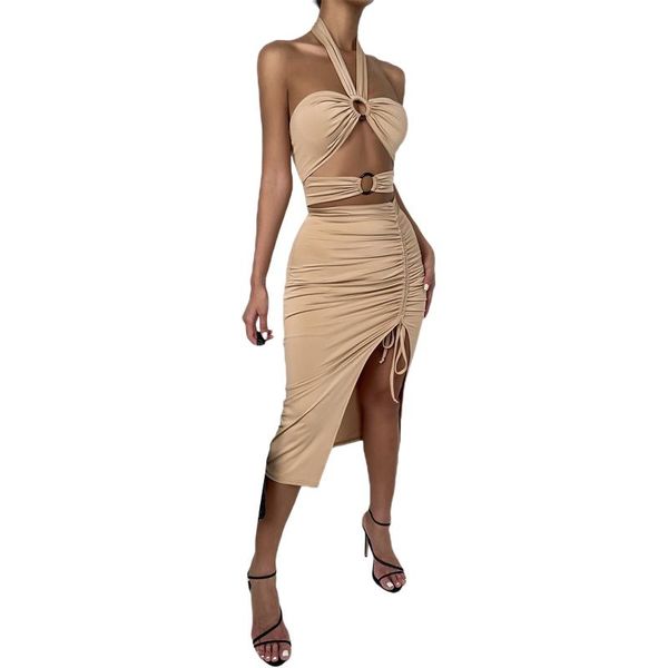 casual dresses women bodycon solid color halter slim dress sleeveless side split hollow out high waist long party beach vestidos, Black;gray
casual dresses women bodycon solid color halter slim dress sleeveless side split hollow out high waist long party beach vestidos, Black;gray
