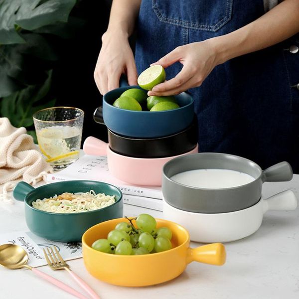 bowls nordic creative ceramic baked rice bowl with handle simple household tableware noodle soup salad
bowls nordic creative ceramic baked rice bowl with handle simple household tableware noodle soup salad