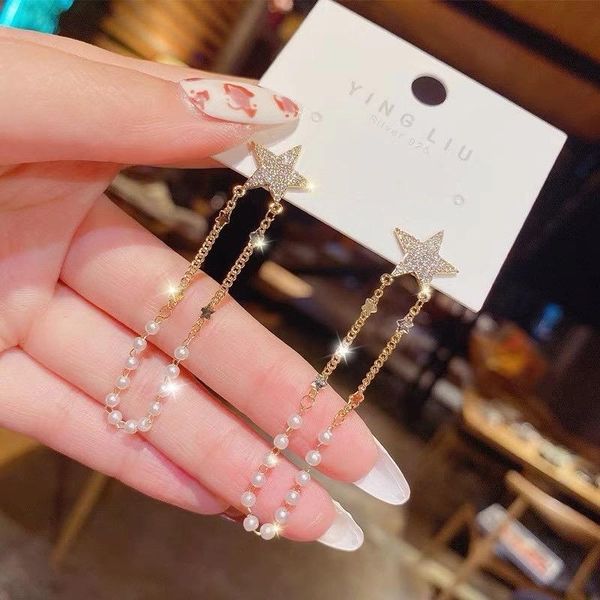 dangle & chandelier five-pointed star earrings pearl tassel exquisite bohemian personality women fashion stud 2021 trend jewelry, Silver
dangle & chandelier five-pointed star earrings pearl tassel exquisite bohemian personality women fashion stud 2021 trend jewelry, Silver