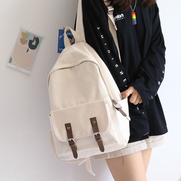 new product nr college canvas backpack women's schoolbag simple solid color college student backpack versatile
new product nr college canvas backpack women's schoolbag simple solid color college student backpack versatile