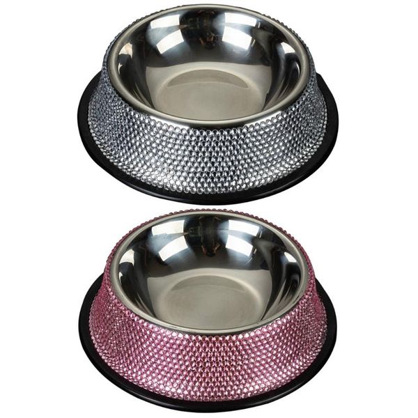 cat bowls & feeders stainless steel dog bowl pet food water feeder with rhinestones non-slip feeding tool for small medium large dogs
cat bowls & feeders stainless steel dog bowl pet food water feeder with rhinestones non-slip feeding tool for small medium large dogs