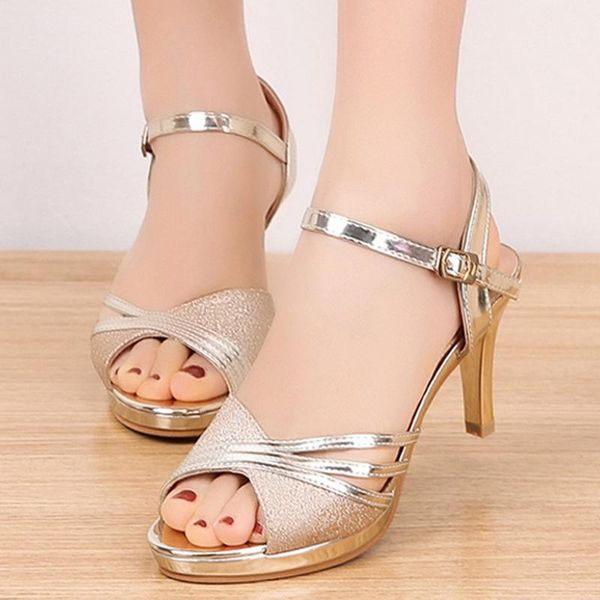 sandals summer women elegant fashion sequins high heel buckle strap peep toe fish mouth shoes female sandalias mujer, Black
sandals summer women elegant fashion sequins high heel buckle strap peep toe fish mouth shoes female sandalias mujer, Black