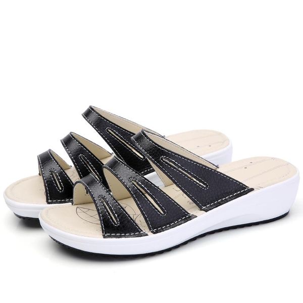sandals women summer shoes slides 2021 luxury designer genuine leather casual slip on high heels wedges platform slippers, Black
sandals women summer shoes slides 2021 luxury designer genuine leather casual slip on high heels wedges platform slippers, Black