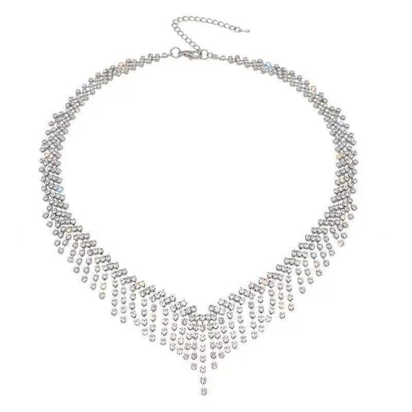 chokers light luxury high chocker super flash rhinestone tassel necklace accessories, Golden;silver
chokers light luxury high chocker super flash rhinestone tassel necklace accessories, Golden;silver