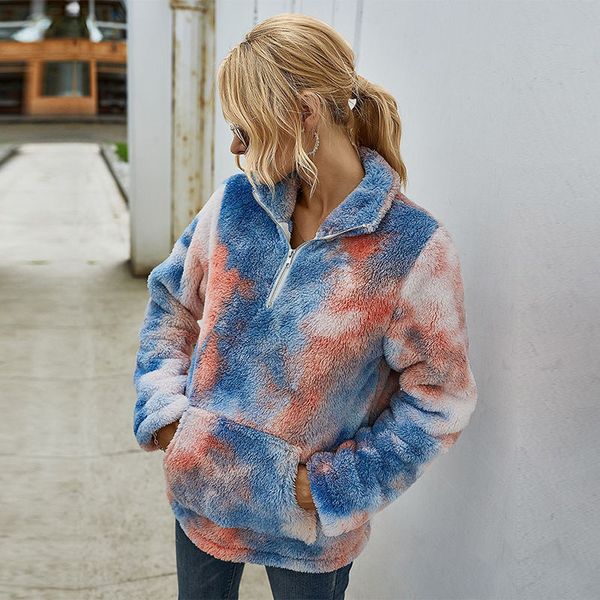 2021 teddy cashmere tie-dye clothing front pocket hooded winter warm fleece sweatshirt for women new cmbl, Black
2021 teddy cashmere tie-dye clothing front pocket hooded winter warm fleece sweatshirt for women new cmbl, Black