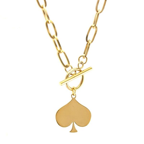 chokers stainless steel women spades short choker heart necklace gold color toggle pendant collares jewelry collier gift, Golden;silver
chokers stainless steel women spades short choker heart necklace gold color toggle pendant collares jewelry collier gift, Golden;silver