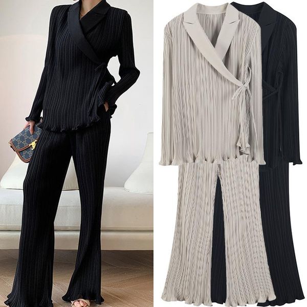 women's two piece pants 2021 spring autumn 2 pieces set for women long chiffon loose pleated elegant outfit casual korean office lady, White
women's two piece pants 2021 spring autumn 2 pieces set for women long chiffon loose pleated elegant outfit casual korean office lady, White