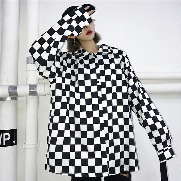 women men loose oversized korean streetwear vintage pocket checkerboard plaid blouse harajuku long sleeve shirt hiphop cap sleeve rap, White
women men loose oversized korean streetwear vintage pocket checkerboard plaid blouse harajuku long sleeve shirt hiphop cap sleeve rap, White