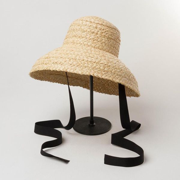 retro flat droop brim hat with straps hand-woven lafite straw lady outdoor sun shading beach wide hats, Blue;gray
retro flat droop brim hat with straps hand-woven lafite straw lady outdoor sun shading beach wide hats, Blue;gray