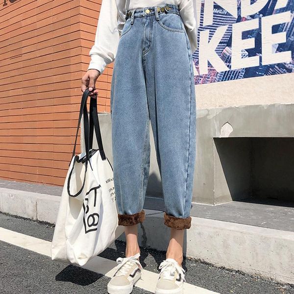 women's jeans loose denim simple retro velvet nine-point old pants plus cashmere 2021 autumn and winter, Blue
women's jeans loose denim simple retro velvet nine-point old pants plus cashmere 2021 autumn and winter, Blue
