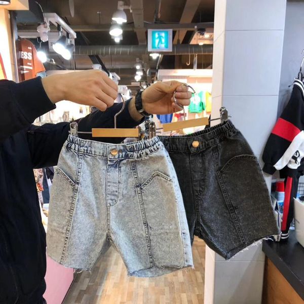 shorts 2021 style girls boys denim fashion spring summer kids clothes 1-7 years, Black