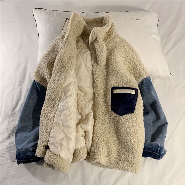 2021 New Winter Lamb Fur Jacket Men's Warm Fashion Retro Denim Stitching Stand Collar Men Loose Korean Short Coat Mens Clothes M- Ds6b, Black
2021 New Winter Lamb Fur Jacket Men's Warm Fashion Retro Denim Stitching Stand Collar Men Loose Korean Short Coat Mens Clothes M- Ds6b, Black