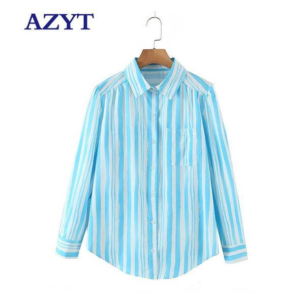 women's blouses & shirts azyt autumn striped for women korean loose long sleeve shirt 2021 chic turn down collar chemise femme, White
women's blouses & shirts azyt autumn striped for women korean loose long sleeve shirt 2021 chic turn down collar chemise femme, White