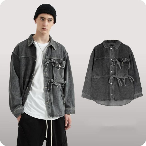 men's jackets mens vintage faded denim jacket japanese style loose fit jean man outwear, Black;brown
men's jackets mens vintage faded denim jacket japanese style loose fit jean man outwear, Black;brown