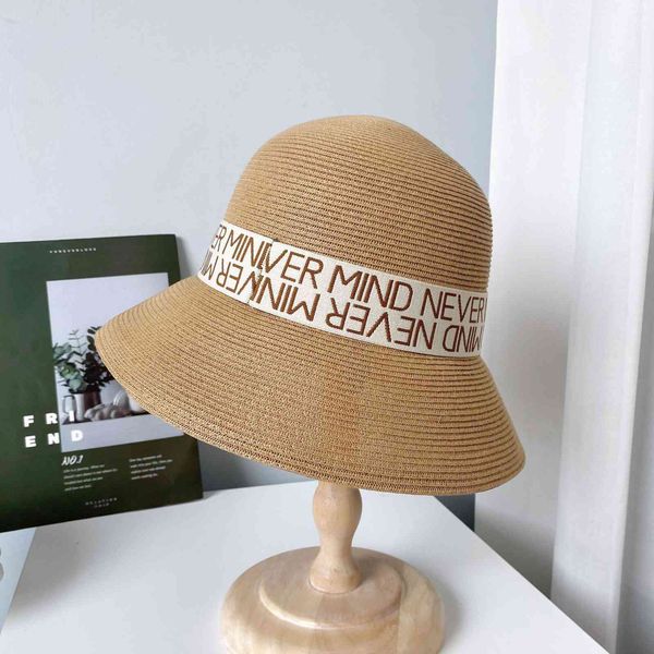 big hat chao brand letter ribbon fisherman's female summer sun proof straw simple versatile basin seaside beach, Blue;gray
big hat chao brand letter ribbon fisherman's female summer sun proof straw simple versatile basin seaside beach, Blue;gray