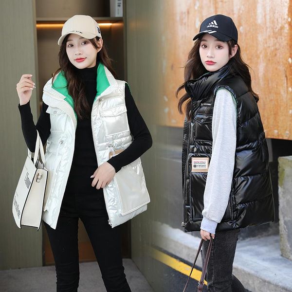 women's vests cotton vest stand-up collar down small fragrant wind color matching 2021 autumn and winter coat, Black;white
women's vests cotton vest stand-up collar down small fragrant wind color matching 2021 autumn and winter coat, Black;white